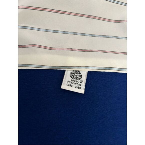 Coat Wool Royal Blue NWOT Double Breasted roll up button collar SZ 10 - Picture 8 of 9